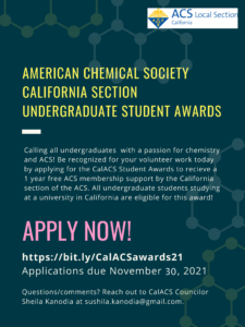 Cal ACS Undergraduate Student Awards