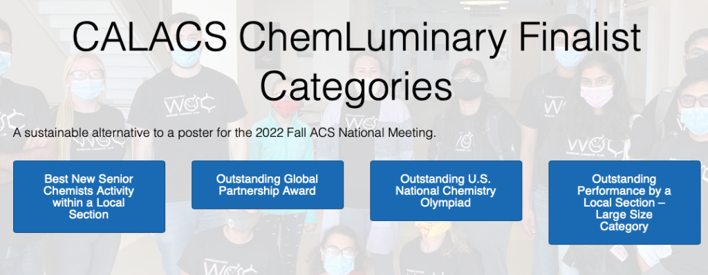 Cal ACS ChemLuminary Finalist Categories